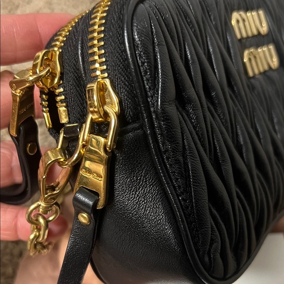 3284 Miu Miu Black Quilted Leather Crossbody Bag - Picture 3 of 13